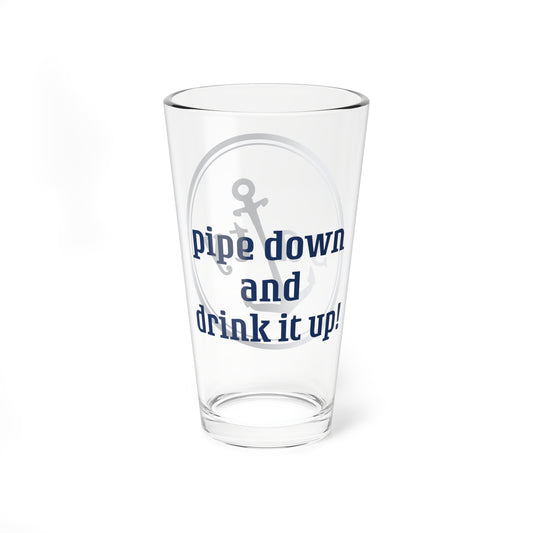 Salty™ Pipe Down and Drink It Up! Mixing/Drinking Glass, 16oz