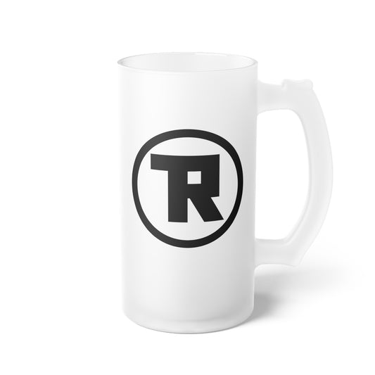 OTR Logo Rough Men Stand Ready EOD Frosted Glass Beer Mug