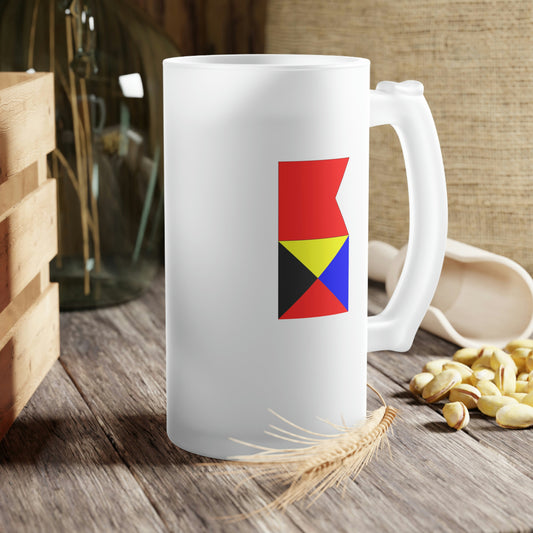 Salty™ Bravo Zulu Nautical Flags Frosted Glass Beer Mug