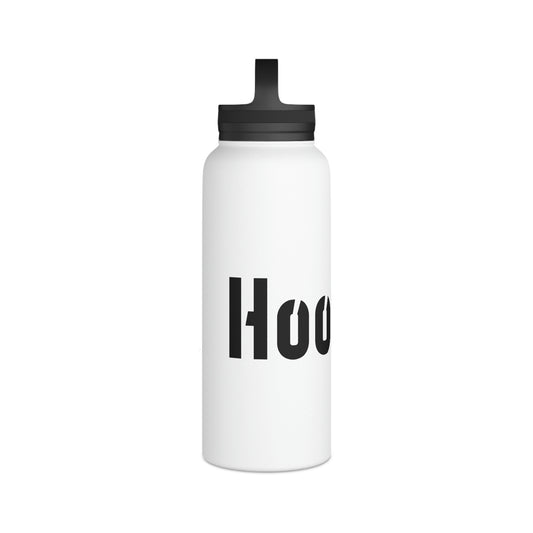 Hooyah Black & White Stainless Steel Water Bottle, Handle Lid