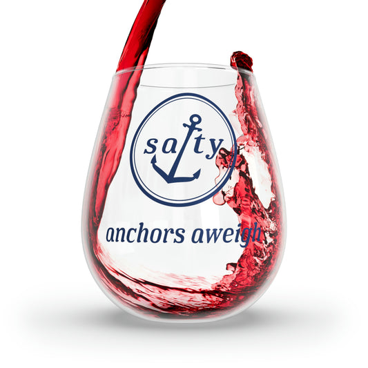 Salty™ Anchors Aweigh Stemless Wine Glass, 11.75oz